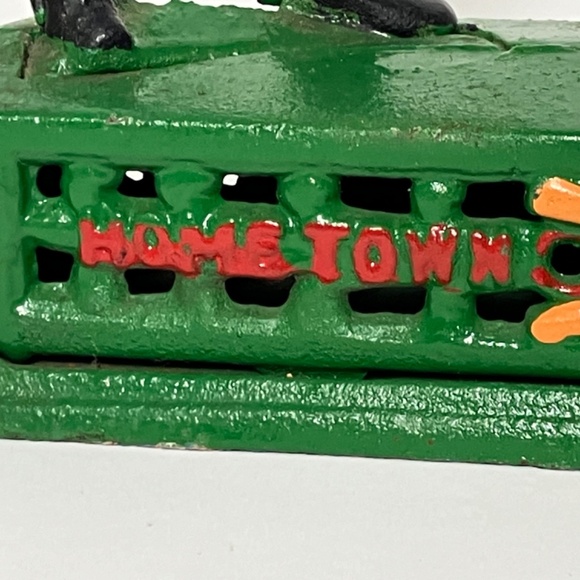 Vintage Cast Iron Hometown Battery Baseball Mechanical Coin  Bank Toy - Picture 11 of 11